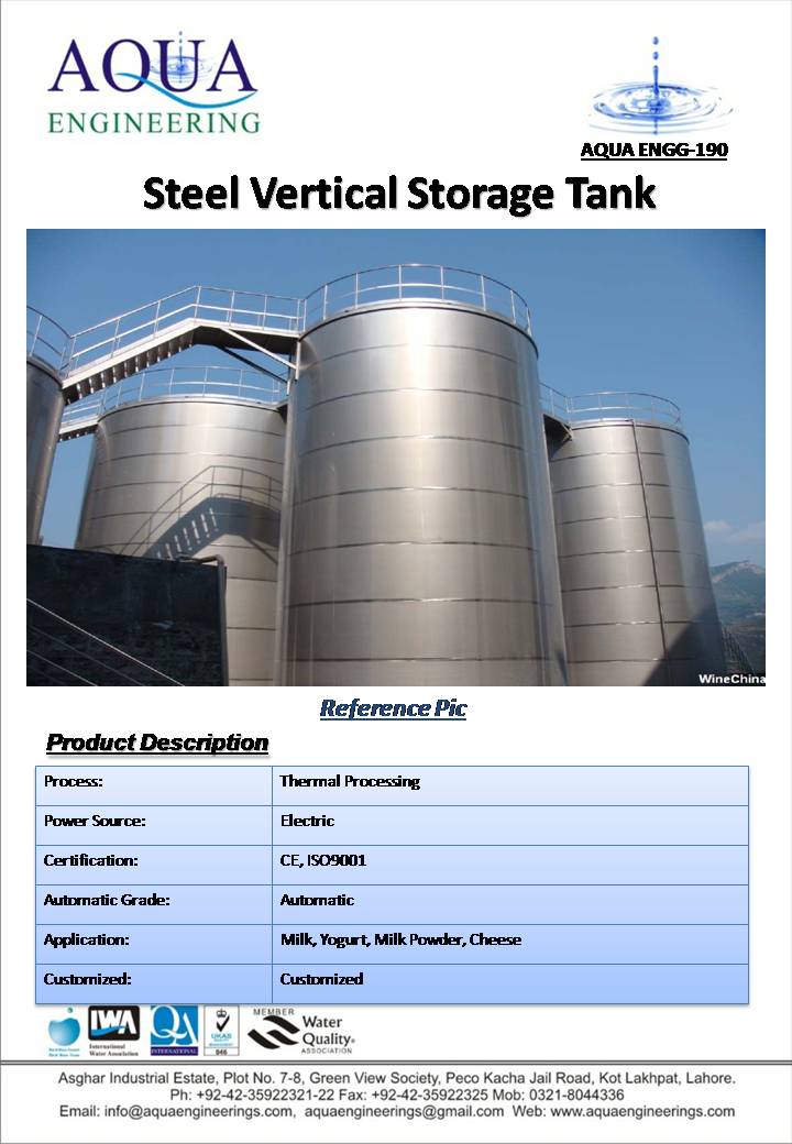 ss vertical storage tank