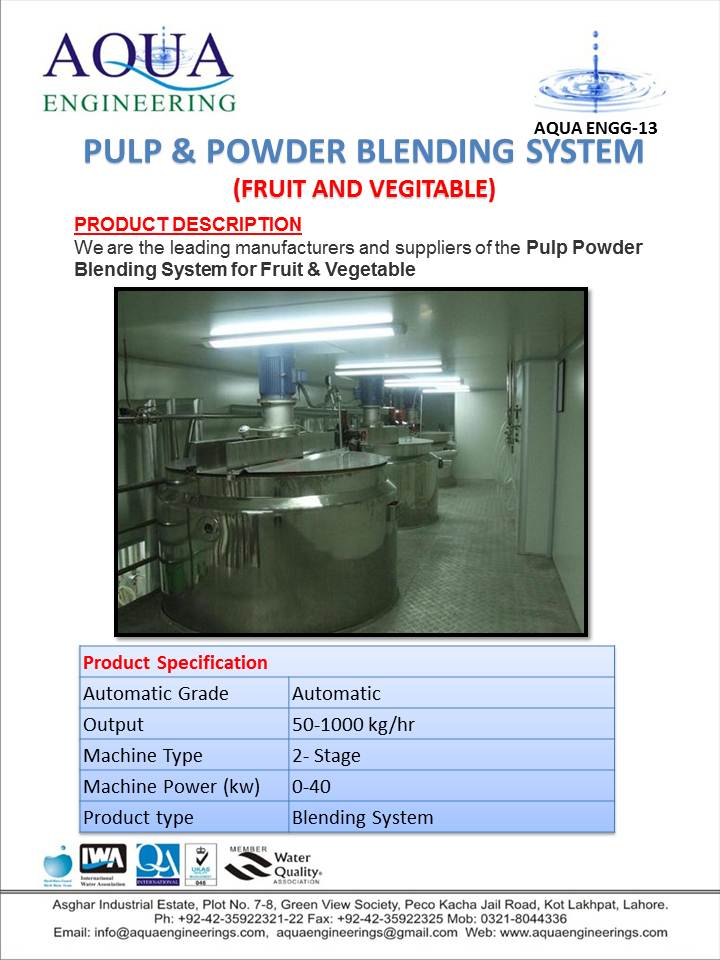 pulp & powder blending system