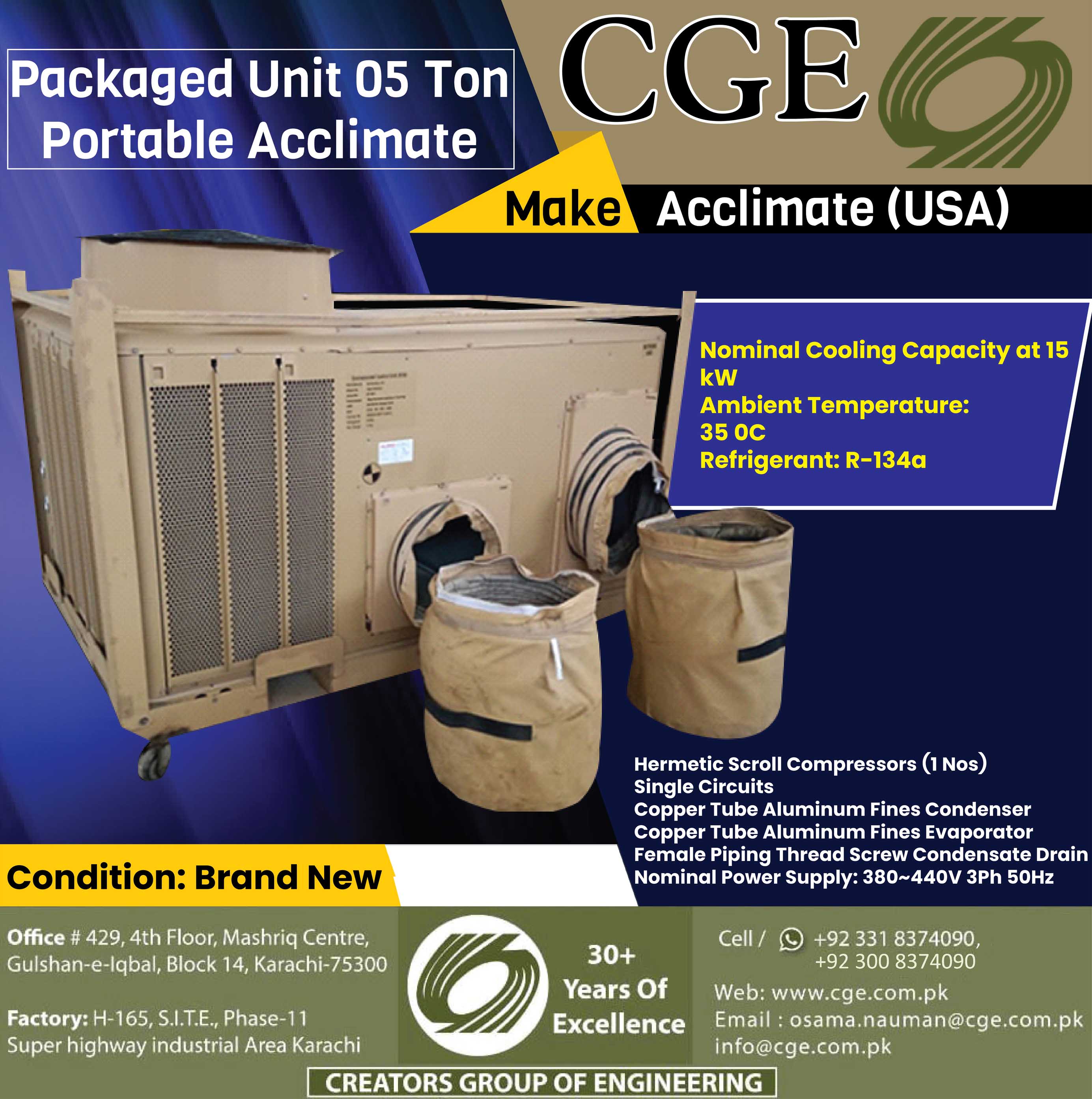 Self-Contained Roof Top Packaged Unit 05 Ton (Portable Type)