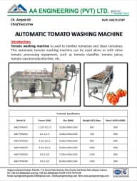 Automatic Tomato Washing Machine 