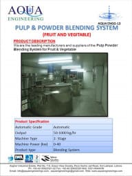 pulp & powder blending system